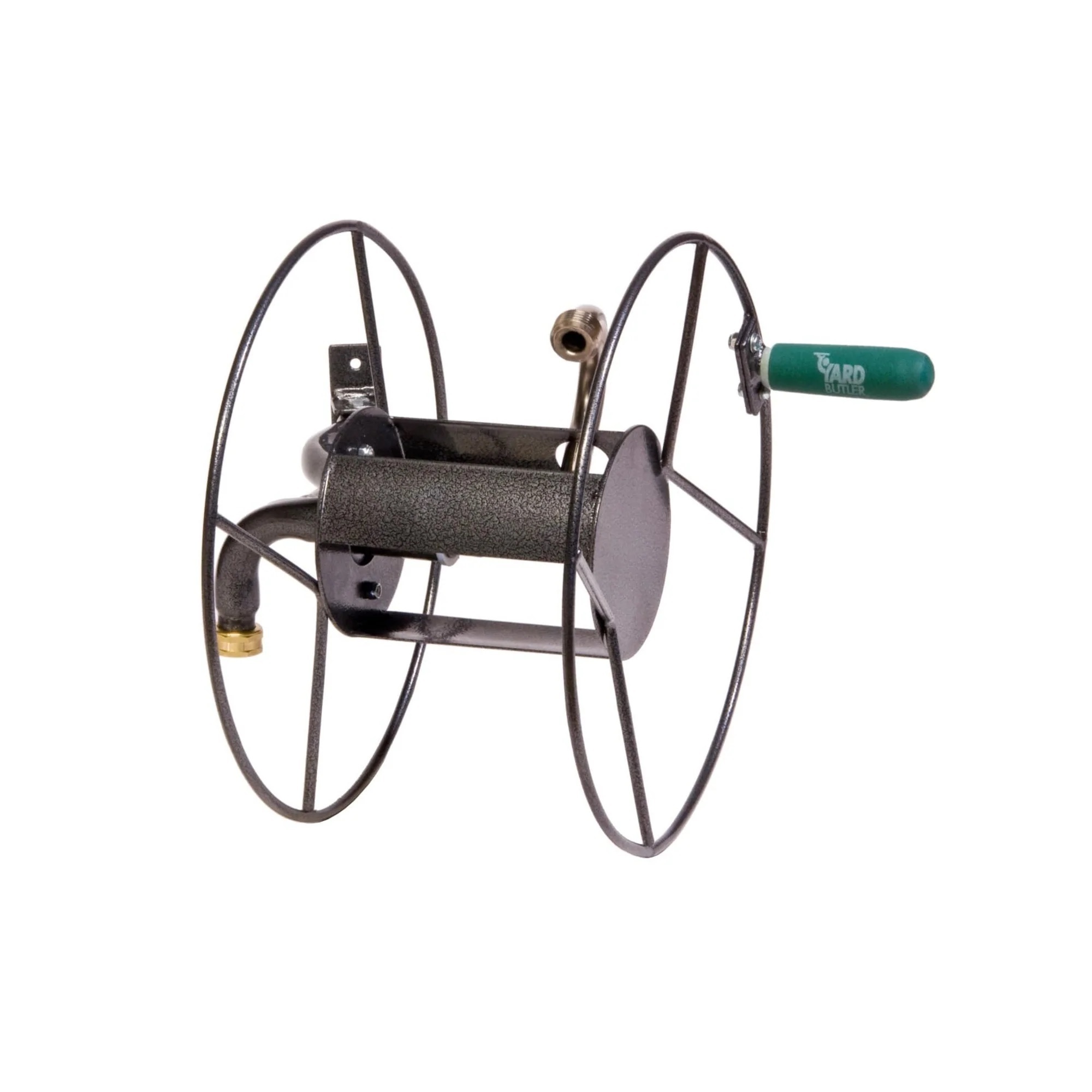 Yard Butler, Mighty Reel, Holds 75-feet of 5/8-inch hose, Frame Material Steel, Color Gray, Model# ISRM-90